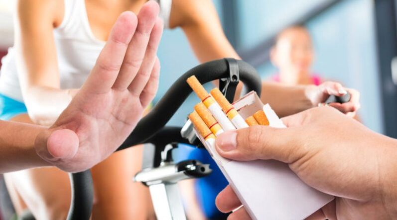 quitting smoking and exercising on an exercise bike